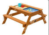 Стол для игр с песком и водой со скамейками+5 кг песка